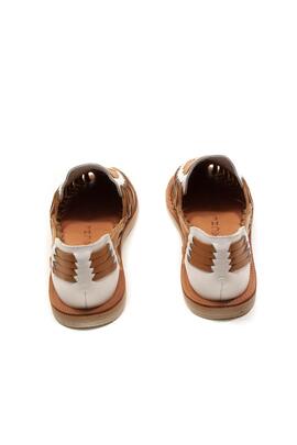 Zapato Mapache Ibarra cuero y blanco