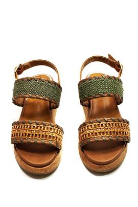 Sandalia Jeep Karina Raffia verde