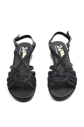 Sandalia 24 Hrs Megan trenzada negro