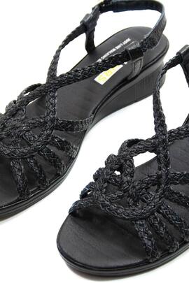 Sandalia 24 Hrs Megan trenzada negro