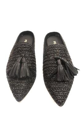 Zueco Pedro Miralles Cloe rafia negra