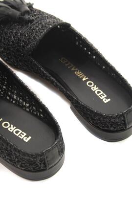 Zueco Pedro Miralles Cloe rafia negra