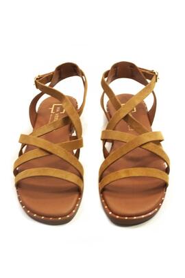 Sandalia A-Sako Garden serraje coñac