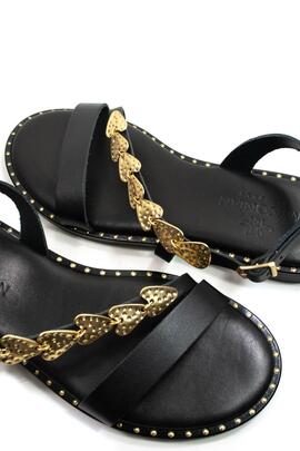Sandalia Myconian Corazones negra