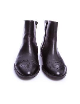 Botines Pertini picado cremallera negro