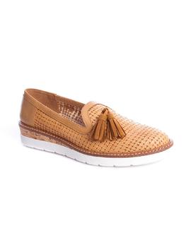 Zapato Kanna trenzado borlas camel