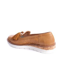 Zapato Kanna trenzado borlas camel