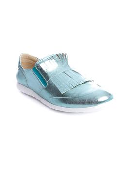 Zapato Salonissimos flecos Zaira verde agua