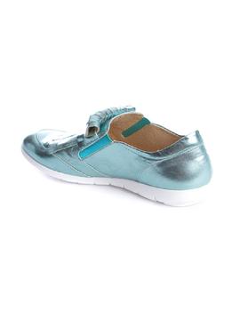 Zapato Salonissimos flecos Zaira verde agua