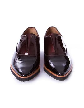 Zapato abertura Pertini charol burdeos