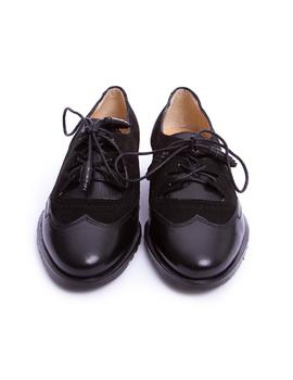 Zapato El Cuco cordon picado negro