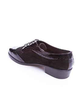 Zapato 24 Hrs cordon picado negro