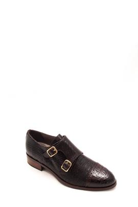 Zapato Pertini grabado hebillas marrón