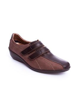 Zapato 24 Hrs cuña velcros marron