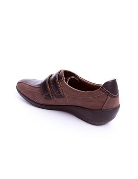 Zapato 24 Hrs cuña velcros marron