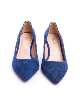 Zapato Calzados Marian corte salon tacon azul