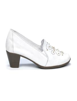 Zapato tacon adorno 24Hrs blanco