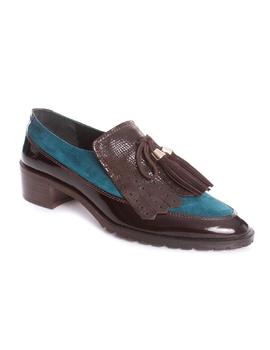 Zapato El Cuco tacon borlas marron