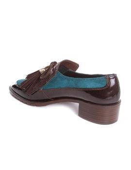 Zapato El Cuco tacon borlas marron