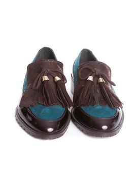 Zapato El Cuco tacon borlas marron