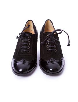 Zapato El Cuco tacon cordon negro