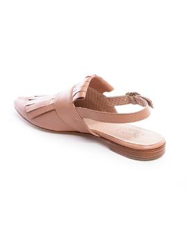 Zueco Pertini mule fleco nude en Zapateria Viñas