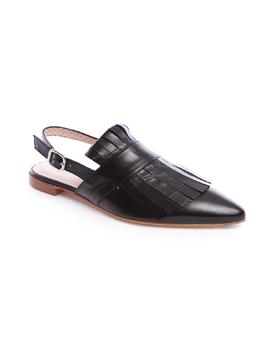 Zueco mule fleco Pertini negro en Zapateria Viñas