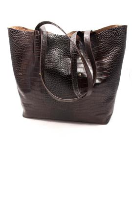 Bolso Pedro Miralles grabado coco marron