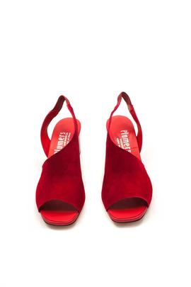 Sandalia Plumers tacon lateral abierto ante rojo