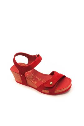 Sandalia Panama Jack Julia Basics B16 Nobuck Rojo