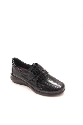 Zapato 24Hrs velcro charol coco negro