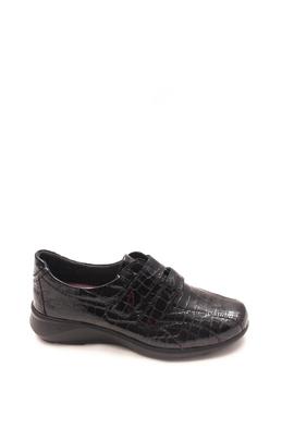 Zapato 24Hrs velcro charol coco negro