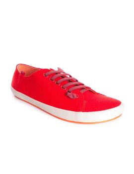 Zapato Camper Peu Rambla Vulcanizado Lona Rojo