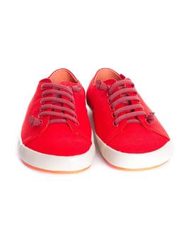 Zapato Camper Peu Rambla Vulcanizado Lona Rojo