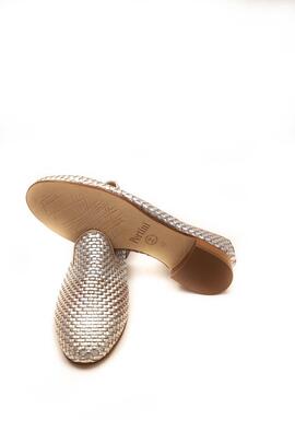 Zapato Pertini trenzado dorado bronce y plata