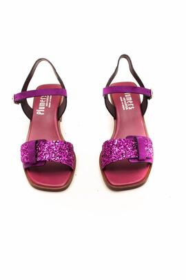 Sandalia Plumers Pompeya glitter fuxia