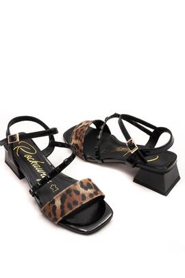 Sandalia Rock Away Sabana negra leopardo